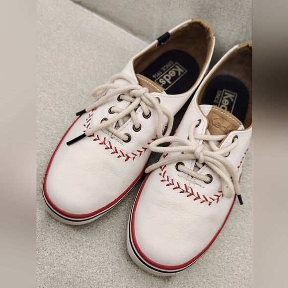 Keds Leather Champion MLB  Pennant Baseball Sneakers Shoes Sz 5 Vintage - Picture 3 of 16